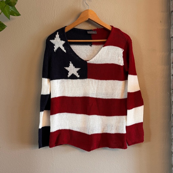 WOODEN SHIPS American Flag Sweater - Picture 2 of 6
